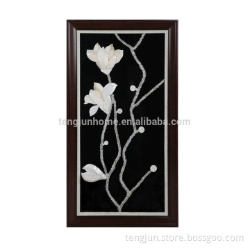 Unique Shell Made Magnolia Flower Shape Wall Picture for Decoration